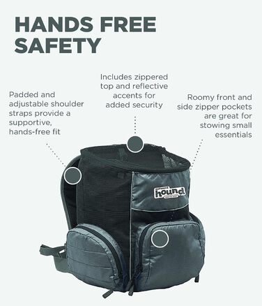 Рюкзак для собак Outward Hound PoochPouch, регульований, сірий
