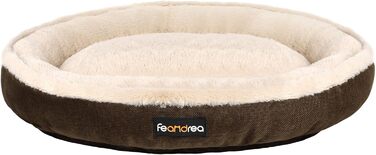 Ліжко для собак Feandrea, кошик для котів, доунат, діаметр 75 см, коричневий PGW075C01, розмір 75x75x12 см