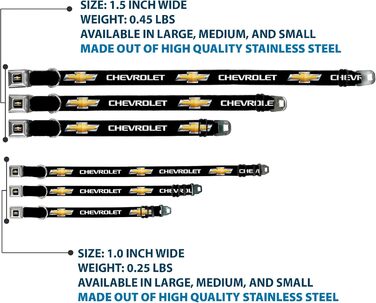 Комір для собак Buckle Down Chevrolet, регульований, 22,9–38,1 см, чорний/золотий, повноколірний друк