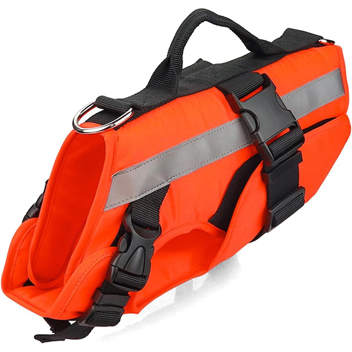 Рятувальний жилет для собак PETCUTE з ручкою та світловідбиваючими елементами, для малих, середніх та великих собак, для плавання, катання на човні та каяку (L)