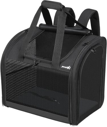 Рюкзак для собак та котів Pecute: переноска для 2 котів або 1 собаки, вентильована, сірого кольору