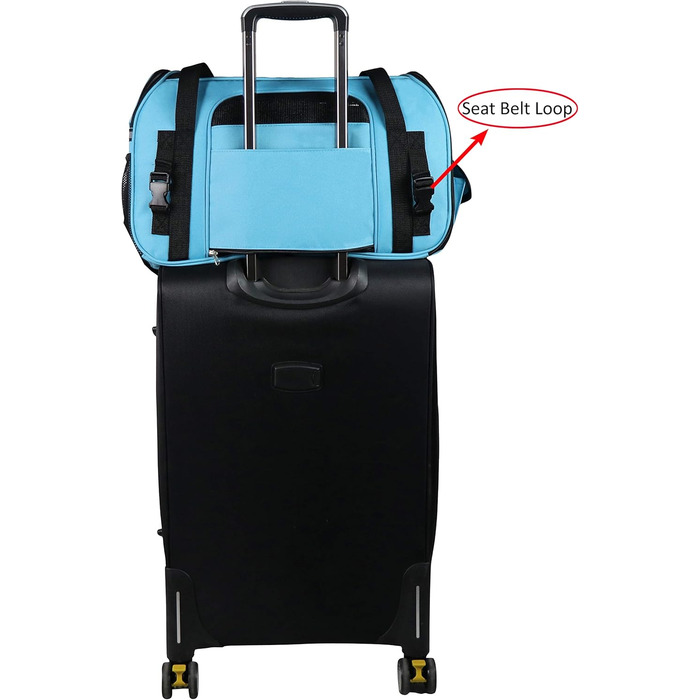 ЕлітФілдь: М'яка переноска для тварин XL, схвалена авіакомпаніями, для собак, котів, цуценят, блакитна