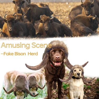 Перука-ріг для костюма собаки, косплей, голова бика, демон для святкування Дня подяки та Різдва