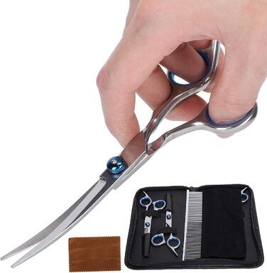 Набір для грумінгу собак: професійні ножиці, розчіска-гребінець, ножиці для тонкого хутра. З нержавіючої сталі. Підходить для собак, котів та інших тварин