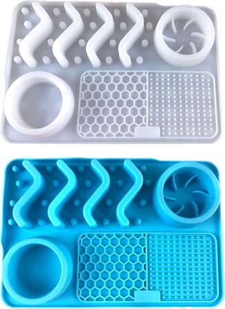 Килимок для повільного годування собак та котів з присосками, синій. Зменшує тривожність, великий розмір