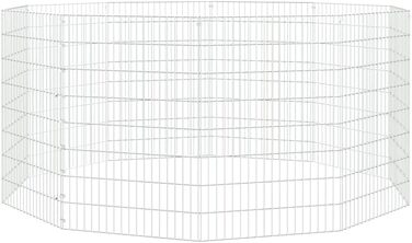 Клітка для кроликів vidaXL, 10 панелей, 54x80 см, оцинкована сталь, вольєр для домашніх тварин