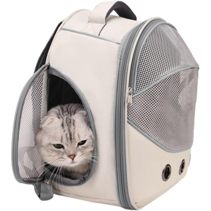 Транспортна сумка для собак та цуценят сірого кольору | З регульованими ремінцями для подорожей, прогулянок, авто та громадського транспорту