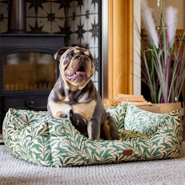 Клітка-ліжко для собак Rosewood x Morris & Co. велика, з принтом William Morris, з неслизьким дном, миється