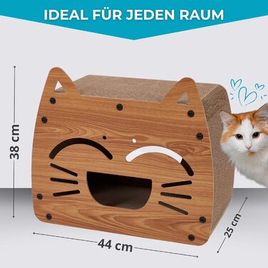 Будиночок-кіготь для котів Ultiness® з ігровим майданчиком, 44x25x38 см. Кліма-кіготь для котів, аксесуари для котів, іграшки для котів