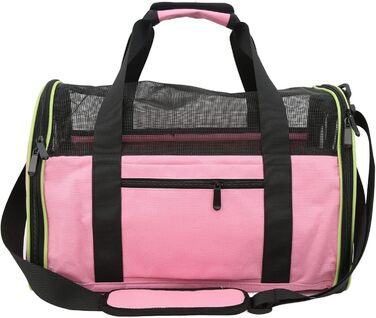 Сумка-переноска для тварин Cloimei Premium 600D Nylon, рожева, для подорожей, з вентиляцією, регульований ремінь