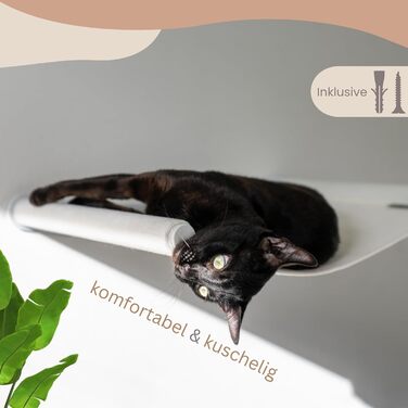 Кішка-гамак AZANO® XL з металу | Дизайнерська стіна для лазіння котів | Ліжко для котів на стіні | велике та стабільне (Сірий)