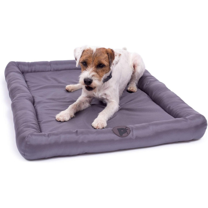 Матрац для собак Petface з memory foam, водовідштовхувальний, сірий, розмір 70 x 43 x 8 см