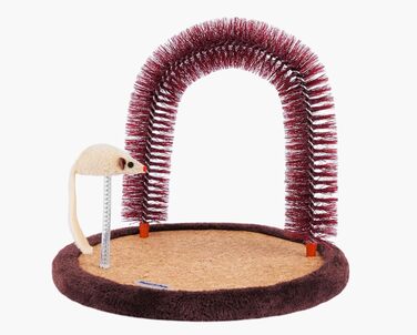 Котячий краш-пост Happi N Pets з масажером, щіткою та іграшкою-мишкою. Ідеально для догляду та розваг котів.