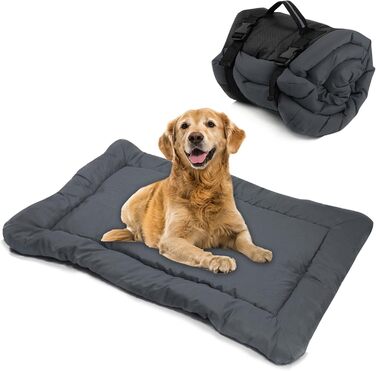 Килимок для собак, лежанка для тварин, портативна матрацна підстилка, водонепроникна, 90х60 см (Сірий). Підходить для маленьких, середніх та великих собак, для подорожей, кемпінгу, машини, переноски, дивана та підлоги.