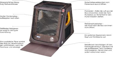 Транспортна переноска для собак Tami Backseat XS: переноска-клітка для автомобіля, автотранспортна коробка для собак, переноска для собак