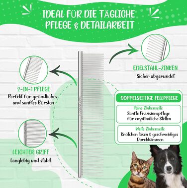 Зубна щітка для собак та котів з захисними нопочками - видаляє підшерсток, ковтунці та вузли. Ідеально підходить для догляду за довгошерстими породами, такими як кокапу, пудель. Розмір S, професійний гребінь для щоденного догляду за шерстю.