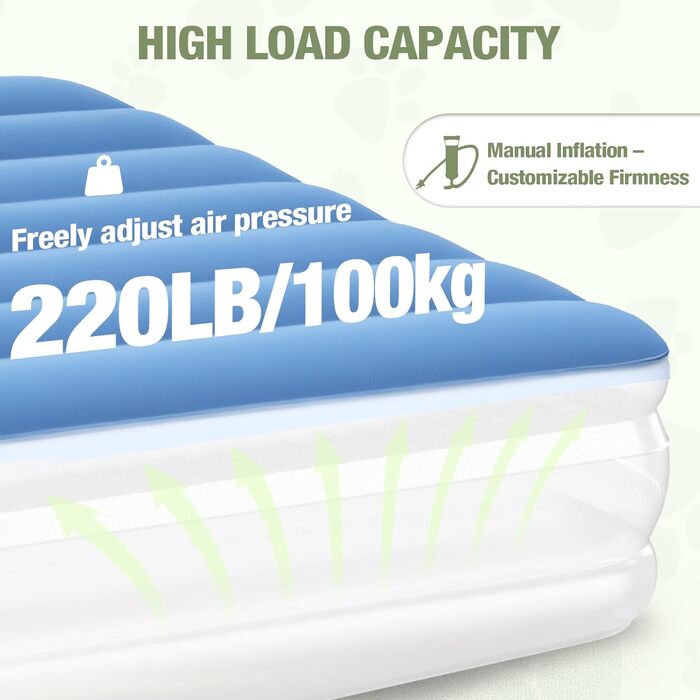 Кругле лежанка для собак Lekereise: водовідштовхувальний, надувний, 126x66x12 см, для середніх та маленьких собак, знімний чохол, для подорожей та саду (сірий), XL