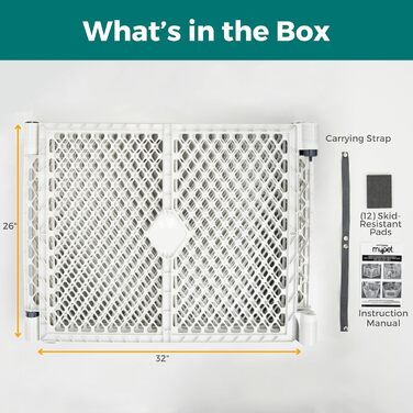 Laufstall для собак North States MYPET Petyard, 6 панелей, 66 см, для дому та вулиці, сірий