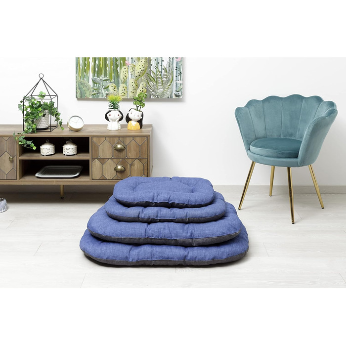 Подушка для собак та котів Baroni Home, 47x70x8 см, сіро-блакитна, M