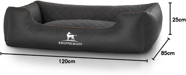 Крісло-ліжко для собак Milan XXL, штучна шкіра, 120 x 85 см, чорний колір