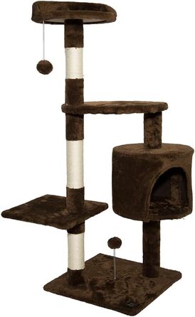 SPOCADO Драбина-кіготник для котів 112 x 40 x 40 см - комфорт та розваги. Крісло, печера, платформа, стійка для точіння кігтів (коричневий)