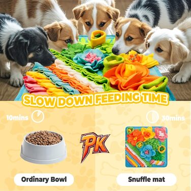 Килимок для собак Tierglück Schnüffelteppich: тренувальний килимок для повільного годування, іграшка-розвиток для собак та котів, для цуценят та середніх порід