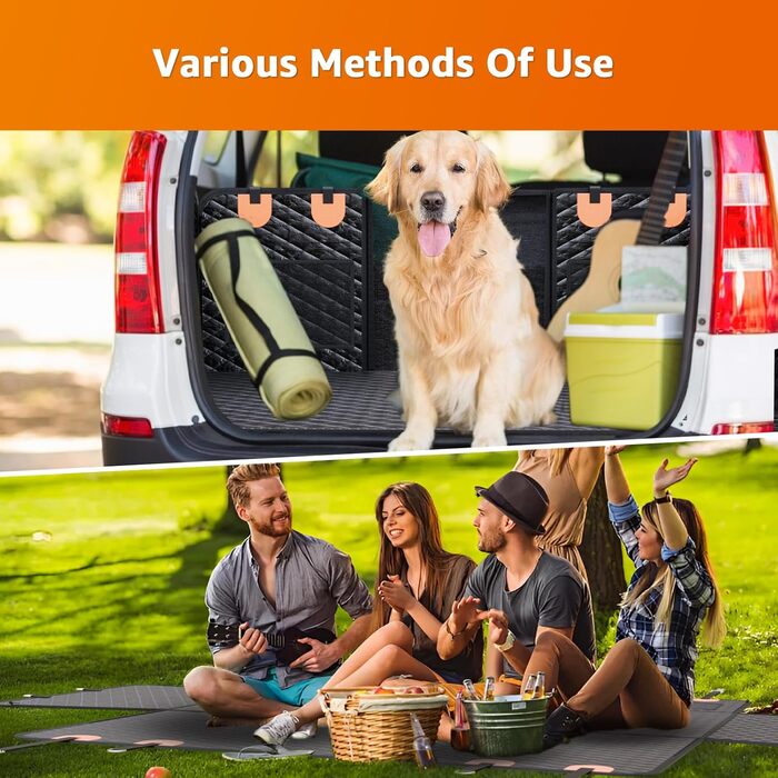 Захист для заднього сидіння авто для собак: міцний, водонепроникний, 180 кг, з кишенею та сіткою