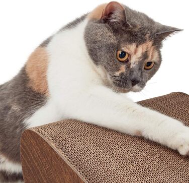 Кігтечка для котів CanadianCat Satellite 2.0 Lounge XXL | З гофрокартону з м'ятою | Колір: горіх | 76 x 24 x 24 см