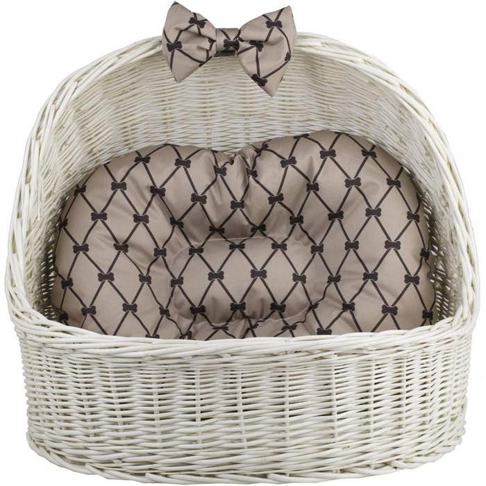 Кремова плетена хатинка для тварин з лози e-wicker24