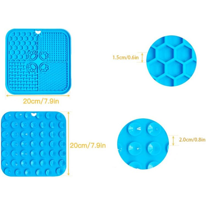 Силіконова килимок-заспокійвач для собак та котів Slow Feeder - блакитний
