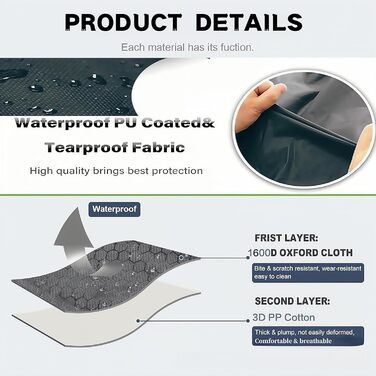 Водонепроникний килимок для собак, 90х60 см - портативне ліжко/матрац для маленьких, середніх та великих тварин. Підходить для подорожей, кемпінгу, авто, переноски та дому.