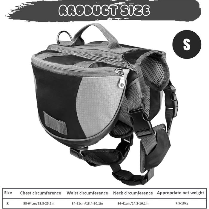 Рюкзак для собак великих порід з бічними кишенями, регульований, для подорожей, кемпінгу, міста та авто