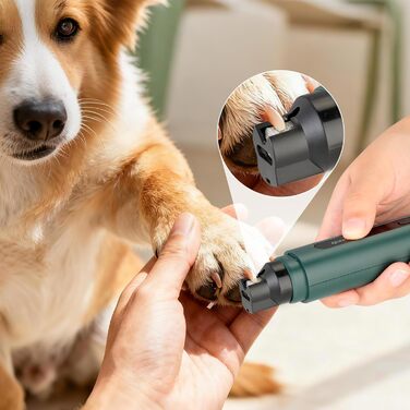 Електричний точилка для кігтів собак VINATO з LED-підсвіткою, 5 швидкостей, тиха та перезаряджувана. Підходить для собак маленьких, середніх та великих порід