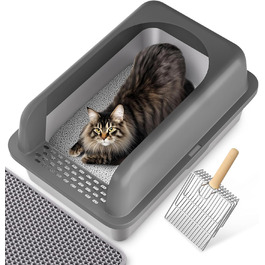 Лотки для котів Katzenklo Edelstahl XL: нержавіюча сталь, 60x40x30 см, з лопаткою та килимком, для великих котів