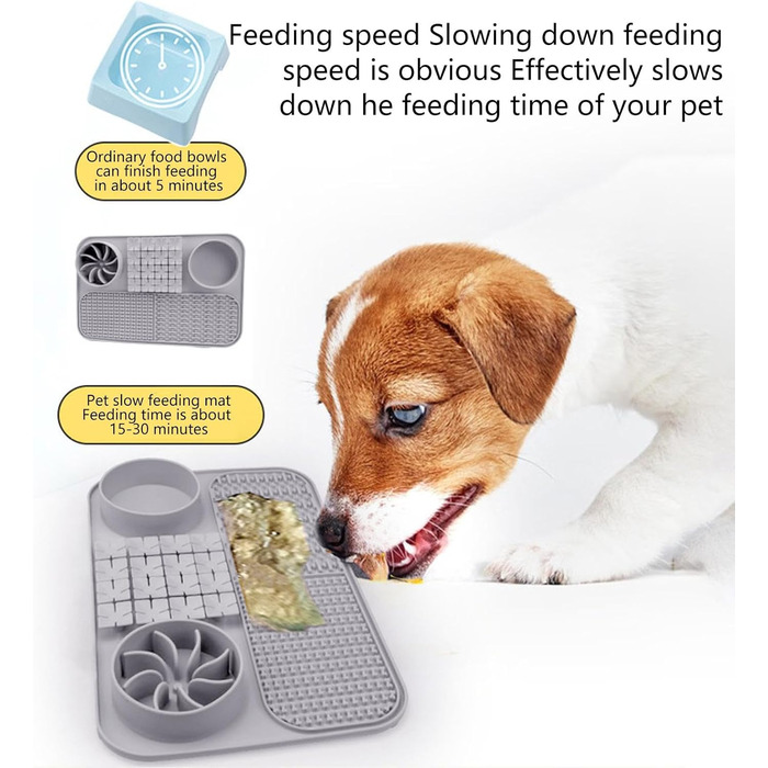 Килимок для годування собак, інтерактивна іграшка-пазл, сірий | Килимок для корму собак, килимок для іграшок, матеріал - сірий | Аксесуар для собак