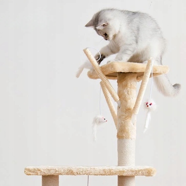 Багатоярусний високий когтеточка-комплекс для котів WERDANO PETS, 138 см, бежевий