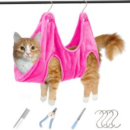 Гамак для собак Aersileng 8-в-1: догляд, стрижка, купання, сумка для маленьких собак та котів (рожевий, S)