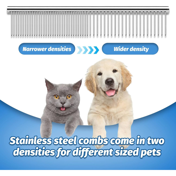 Набір професійних ножиць для собак 7 в 1 з нержавіючої сталі, з безпечними закругленими кінчиками. Включає ножиці для вирівнювання, вигнуті та прямі ножиці, гребінець для грумінгу. Підходить для собак, котів та інших тварин