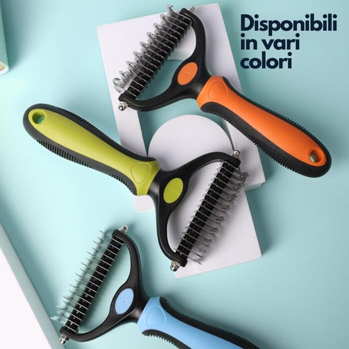 Щітка для грумінгу тварин 2-стороння: для собак та котів, видаляє підшерстя, не травмує шкіру (Помаранчевий)