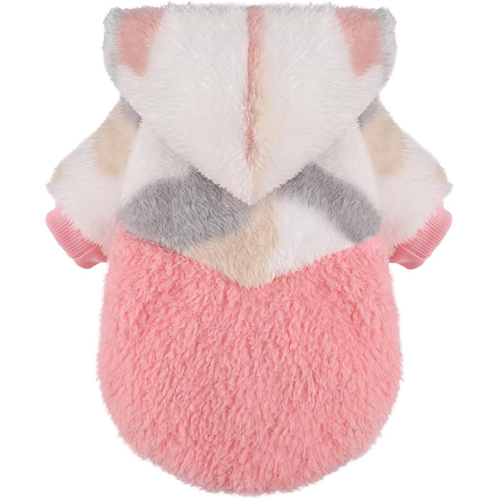 Флісовий теплий пуловер з капюшоном для собак, одяг для маленьких собак, теплий зимовий пуловер для цуценят, чихуахуа, йоркширський тер'єр, одяг для домашніх тварин, камуфляж рожевий (Medium)