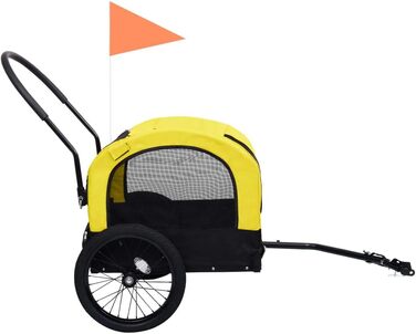 Причіп для велосипеда 63,5x143x103 см, жовто-чорний