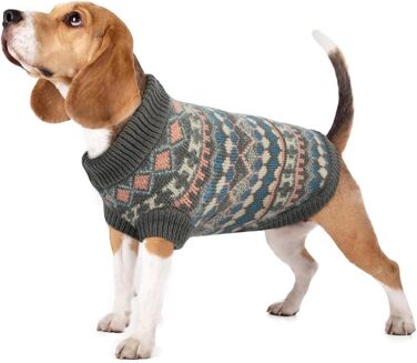 Пуловер для собак Hjumarayan Boho, теплий пуловер для маленьких собак, святковий пуловер для собак, пуловер з отвором для повідка, для Чихуахуа, Йоркширського тер'єра, Джек Рассел, сірий (L)