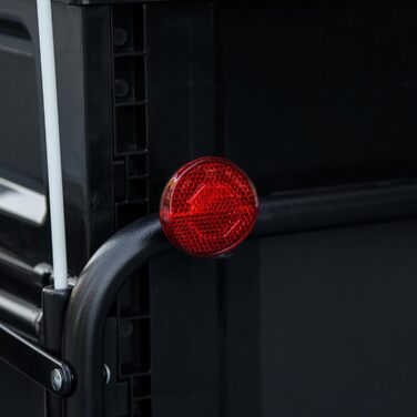 Причіп для велосипеда HOMCOM з ящиком, знімний та складаний, 65 л, колеса та світловідбивачі, максимальне навантаження 40 кг, чорний