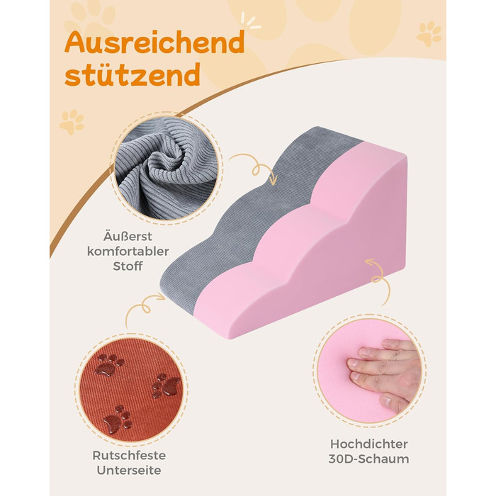 Сходинки для собак 5-ступінчасті, 60 см - для дивану та ліжка, з антиковзким покриттям. Ідеально для маленьких тварин та літніх котів з проблемами суглобів