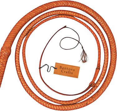 Кожаний бич для верхової їзди, 1,2-7,3 м, 16 пасем, шкіра кенгуру, коричневий, світло-коричневий, професійна преміум-якість, для ковбоїв та верхової їзди (3,6 м)