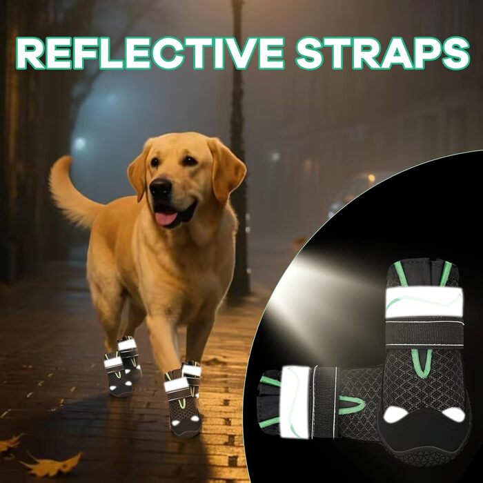 Водонепроникні чоботи для собак - захист від спеки та ковзання, сірий колір, розмір 8 (ширина 7,6 см)