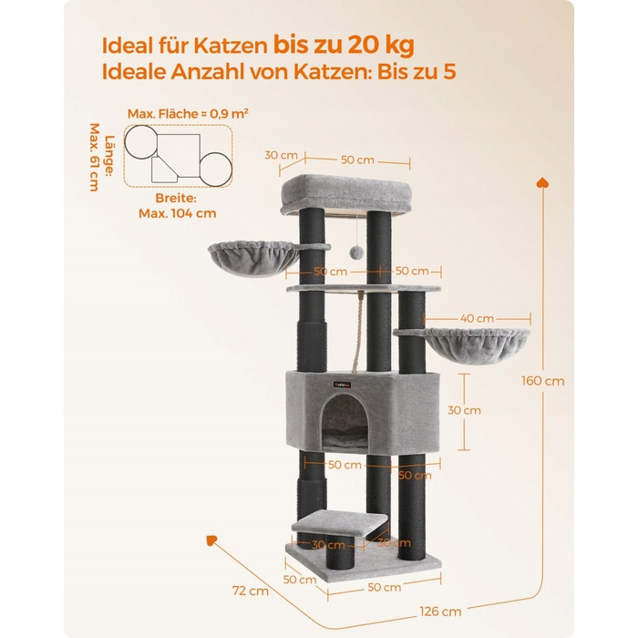 Високий когтеточка-комплекс Feandrea 101 — 160 см
