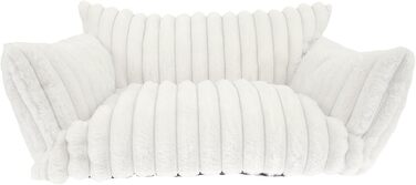 М'яке ліжко для котів та собак: зручне диван-лежанка з фетру, неслизьке дно, легко миється (білий)