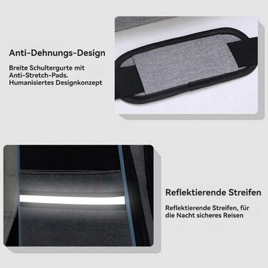 Транспортна переноска для котів та собак, велика, 46x28x29 см, розширювана, сіра. Підходить для котів, собак, цуценят, авіаперевезень.