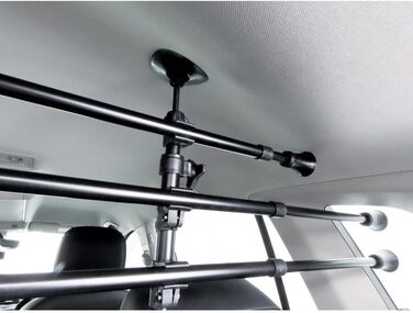 Гілка-перегородка для автомобіля OSYO | Безпечна перегородка для собак у багажнику | Сталевий каркас, чорна, H: 32-53см, L: 82-140см